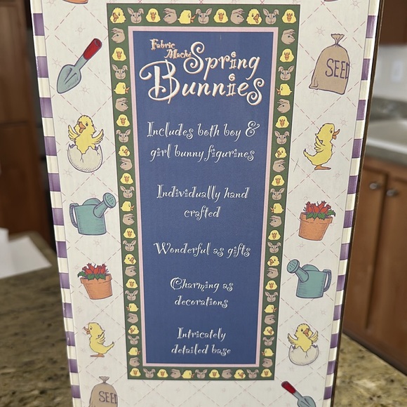 Fabric Mache Spring Bunnies~Vintage Bunny Rabbits, Spring,Figurines - Ship Alone - Picture 4 of 7